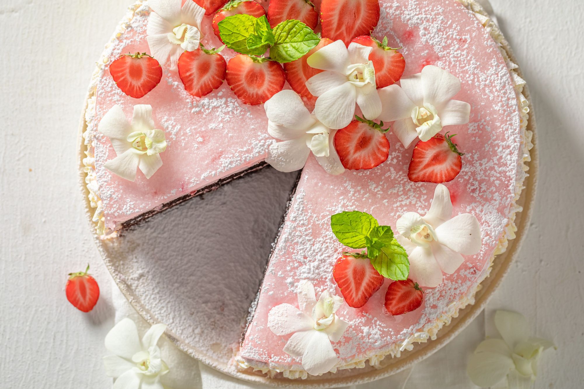 Coconut Hibiscus Cake with Edible Flowers ⋆ Growing Up Cali