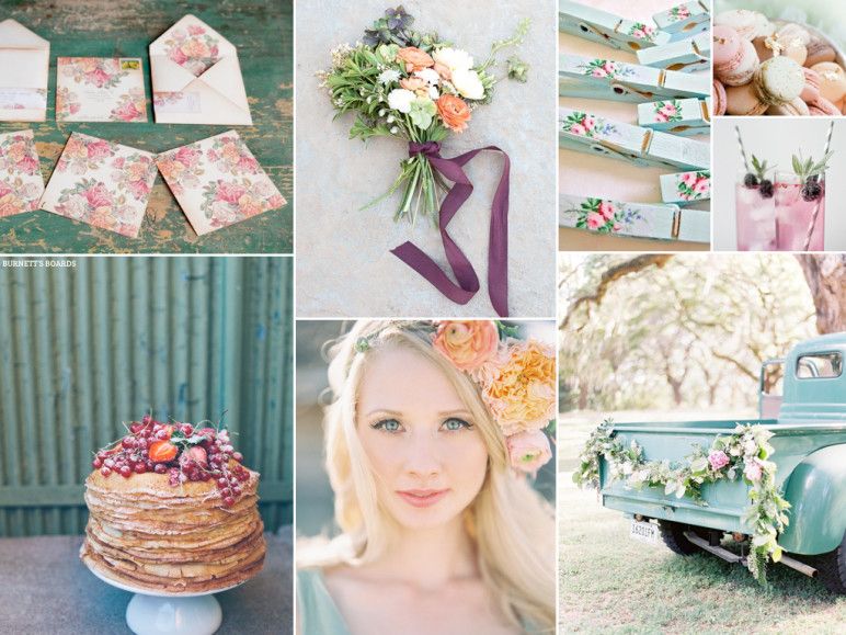 Shabby Chic Teal and Berry Wedding
