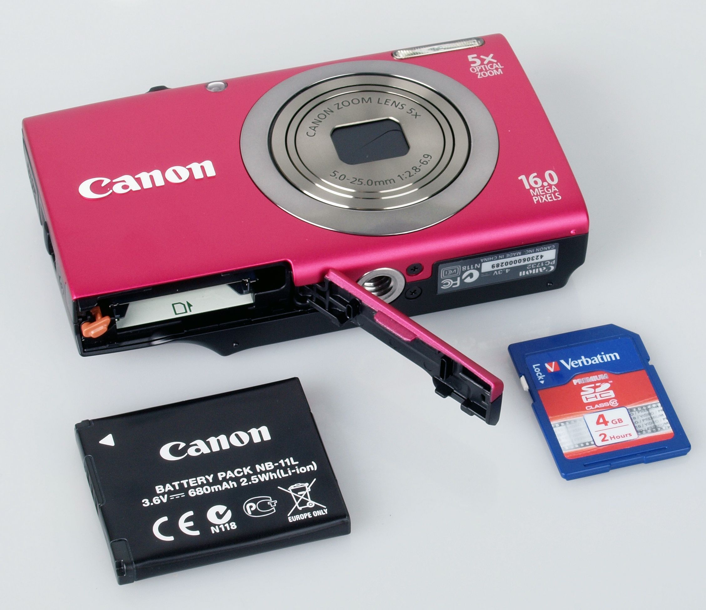 Highres Canon Powershot A2300 Battery and Memory Card 1341993505