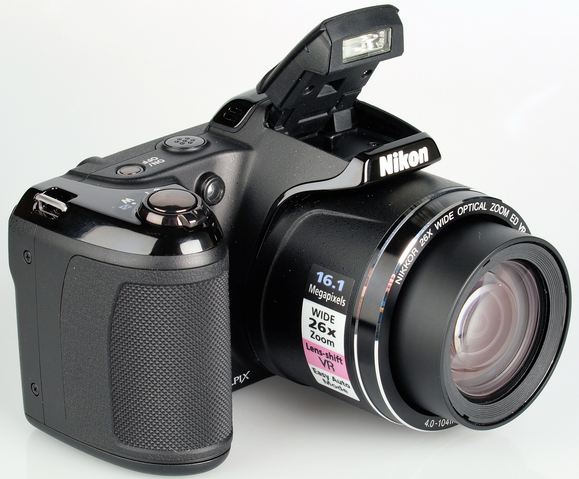 ニコン 【美品 返品保証】 【便利な単三電池で使用可】ニコン Nikon Coolpix L320 26x Wide コンパクトデジタルカメラ v565