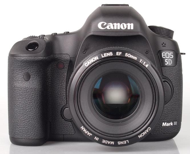 Canon EOS 5D Mark III Digital SLR Review: Canon Eos 5d MarkIII-front 50mm Lens
