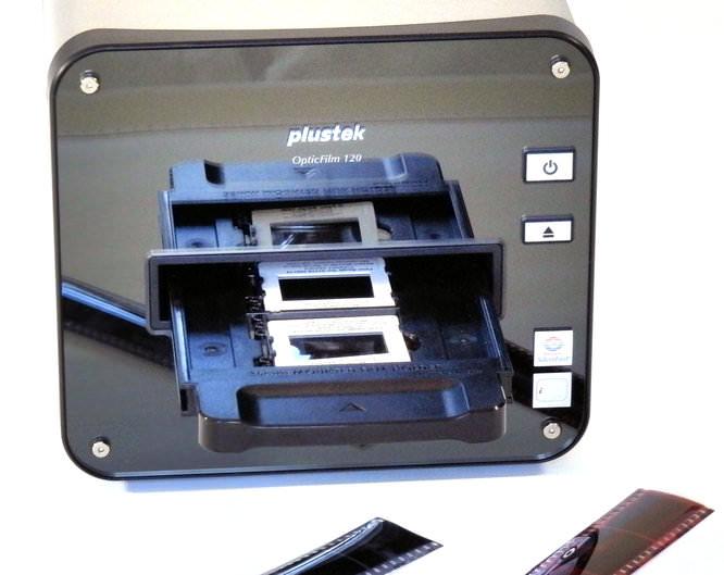 Plustek OpticFilm 120 Film Scanner Review: Plustek 120 Front With Film (2)