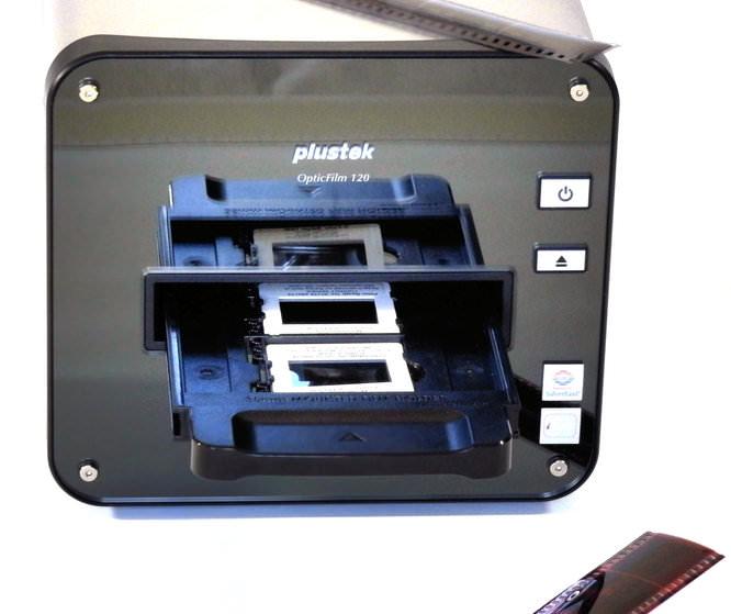 Plustek OpticFilm 120 Film Scanner Review: Plustek 120 Front With Film