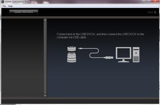 Sigma USB Dock Review: The software picks up the USB doc almost immediately when connected via USB with a compatible lens attached.