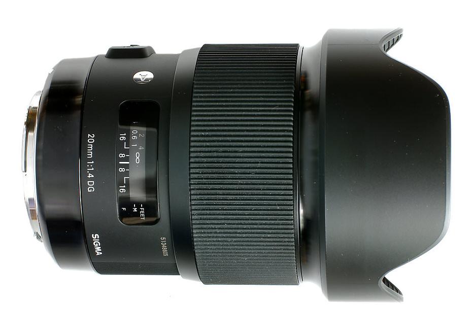 Sigma 20mm f/1.4 DG HSM Art Review: Sigma 20mm F1,4 Top View