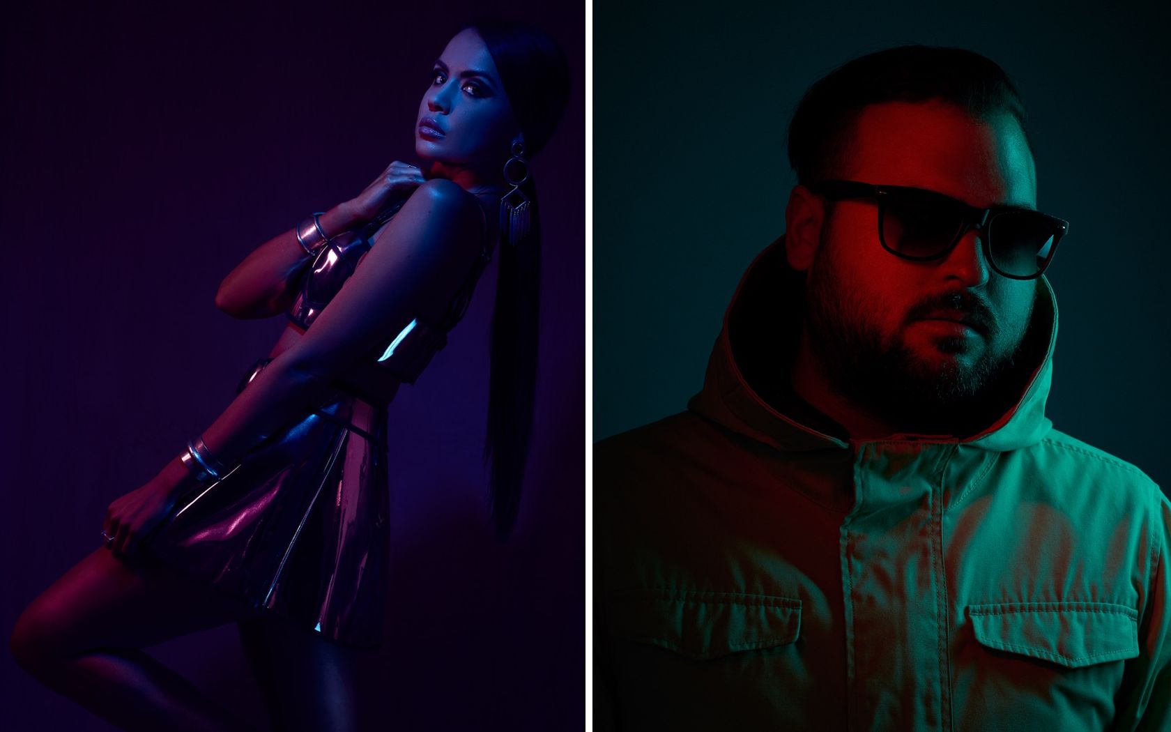 2 examples of using color gels