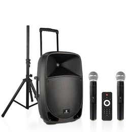 500W speaker with 2 hand held mics