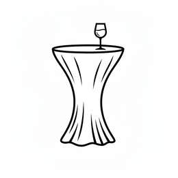 Cocktail Table w/ Black Linen
