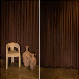 Brown velvet drapes 