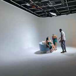 Freshly Painted Cyclorama Floor (White)