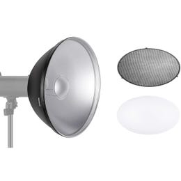 Neewer Beauty Dish Reflector 21.6", grid, scrim