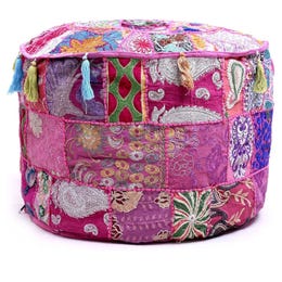 Ethnic Embroidered Pouf 