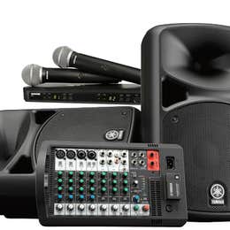 Yamaha Sound System & Wireless Microphones with Stand