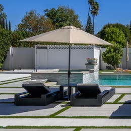 Pool Lounger Umbrella Setup (2 Umbrellas)