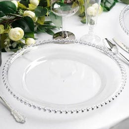 Charger Plate - silver beading