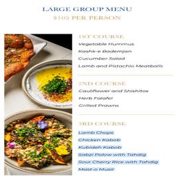 LARGE GROUP MENU $105 PER PERSON