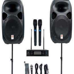 Rockville RPG122K 12" Powered Speakers w mic
