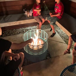 Firepit in backyard