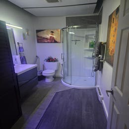Secondary washroom with shower 