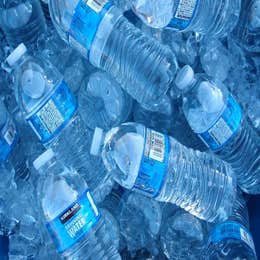 Bottle water in an iced down cooler
