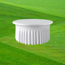White Spandex Round Tablecloth