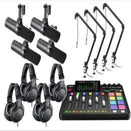 RODECaster Pro 4-Person Podcasting Kit with Shure