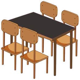 Tables and chairs