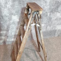 PROP Vintage Wood Step Painters Ladder, 1970s