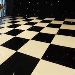 Black & White Dancefloor & 8x Uplighters
