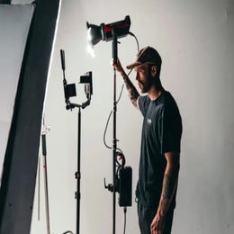 Lighting Assistance Setting Up for Shoot