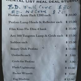 CALL for a list of Lighting and other rental gear 