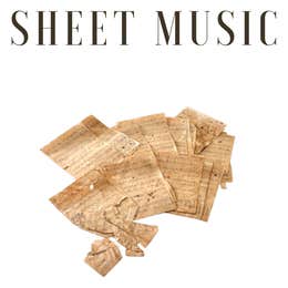 Aged and weathered sheet music