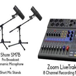Shur SM7B with Mixer podcast pro