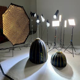 LED LIGHTING KIT including C Stands - 9 Piece 