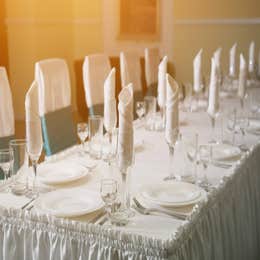 Rectangle Table With White Linen