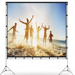 Portable screens with folding frame