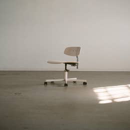 Rolling Desk Chair in White in the style of Jorgen Rasmussen for Rabami Stole