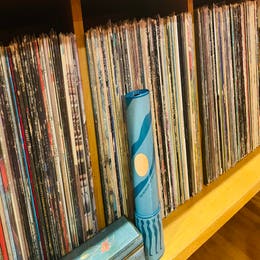 Curated stack of wax or 8-tracks🎶