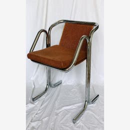 Jerry Johnson Chair in Terracotta & Chrome