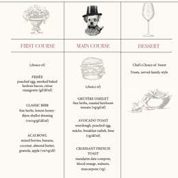 Brunch Prix Fixe Menu starting at $60 per person