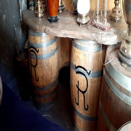 Rustic Bar Wood and Oak Barrel 
