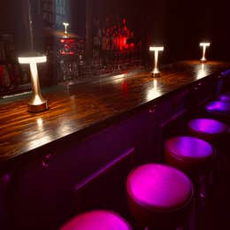 A set of 3 classic nightclub table top lamps