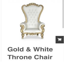 Gold and white throne chair