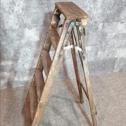 PROP Vintage Wood Step Painters Ladder, 1970s