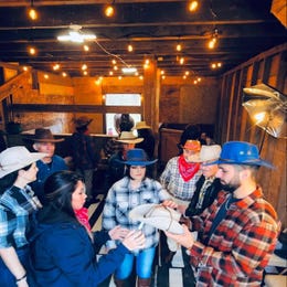 Country-style set up inside the barn