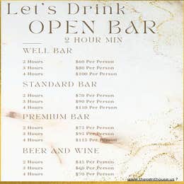 Open Bar for catering