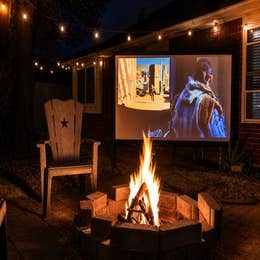 Movie night by the fire