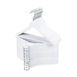White Wooden Hangers 30 Pack for Showroom Display