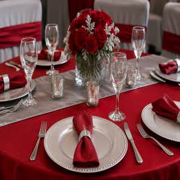 Red or Silver linens