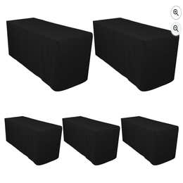 Black fabric tablecloth